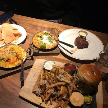 Baldamar - Burger with truffle fries, lobster Mac n cheese, Mexican street corn and the filet - New American Near Me - Roseville, Minnesota Baldamar - Burger with truffle fries, lobster Mac n cheese, Mexican street corn and the filet - New American Near Me - Roseville, Minnesota