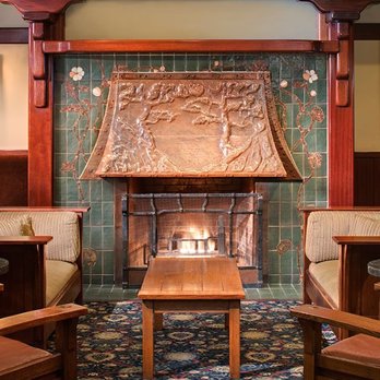 A.R. Valentien - Neat fireplace inside - New American Near Me - La Jolla, California
