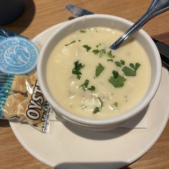 BJ's Restaurant & Brewhouse - Clam Chowder substituted for fries - New American Near Me - Lewisville, Texas BJ's Restaurant & Brewhouse - Clam Chowder substituted for fries - New American Near Me - Lewisville, Texas