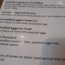 Boswell Coach House - Menu right up our street