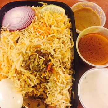 Biryani & Kababs - Goat Biryani with gravy,salan and raita $10.99 - Indian Near Me - Sunnyvale, California Biryani & Kababs - Goat Biryani with gravy,salan and raita $10.99 - Indian Near Me - Sunnyvale, California