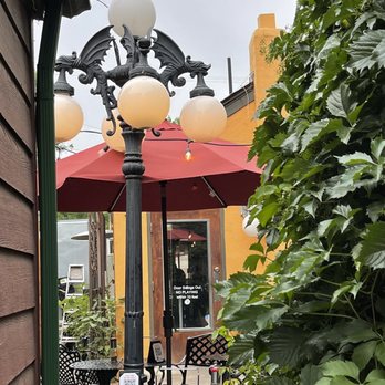 Kaos Pizzeria - Another view of the patio area.  Beautiful light fixture. - Pizza Near Me - Denver, Colorado