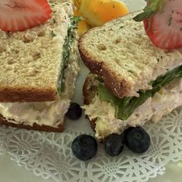 Chicken salad sandwich on wheat bread. Chicken salad sandwich on wheat bread.