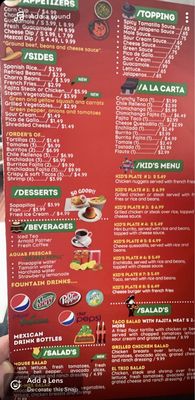 Menu photo 4 Cantinflas Mexican Grill Sallisaw, OK