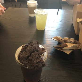 Sleeping Bird Coffee - Chocolate cookie and iced coffee (lemonade in background) - Breakfast & Brunch Near Me - Wilmington, Delaware
