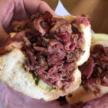 Pastrami Dans - Note the beautiful cross section. - Tacos Near Me - Naples, Florida Pastrami Dans - Note the beautiful cross section. - Tacos Near Me - Naples, Florida