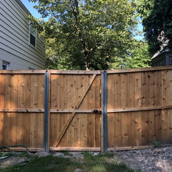 1 Stop Fence - 6 ft. Traditional-style Cedar Fence & Gate (Inside-Side of the Fence Located the Rear of the Home) - Fences & Gates Near Me