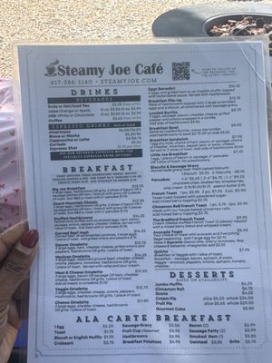 Menu photo 1 Steamy Joe Cafe - Branson Branson, MO Menu photo 1 Steamy Joe Cafe - Branson Branson, MO