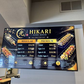 Hikari Sushi House - AYCE pricing - Sushi Bars Near Me - San Jose, California