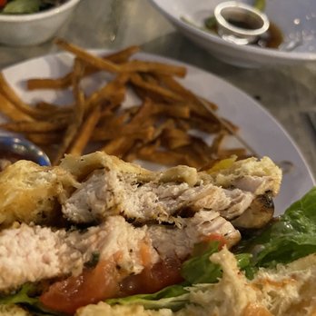 B2 Bistro + Bar - Generous grilled chicken sandwich. It was served hot but needed more flavor. - Mediterranean Near Me - North Brunswick, New Jersey B2 Bistro + Bar - Generous grilled chicken sandwich. It was served hot but needed more flavor. - Mediterranean Near Me - North Brunswick, New Jersey