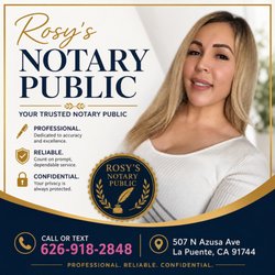 Rosy's Insurance Services - Notary Public Services Available! Set up your appointment to notarize all your important documents.