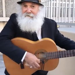 Rad Man bumping the jams outside of the court Rad Man bumping the jams outside of the court