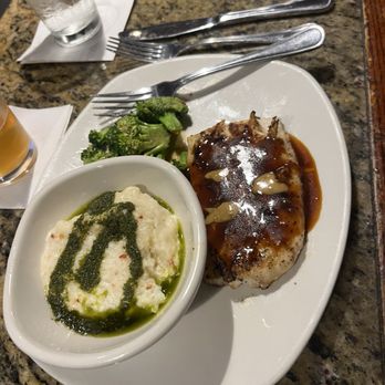 Bonefish Grill - Mahi-Mahi with pan Asian sauce, broccoli, and risotto - Seafood Near Me - Lakeland, Florida Bonefish Grill - Mahi-Mahi with pan Asian sauce, broccoli, and risotto - Seafood Near Me - Lakeland, Florida