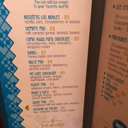 Mio Loncheria - Waffle menu