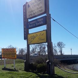 South Shore Cottages & Blu's Eat House Restaurant - Sign for Deli, gas, Inn.
