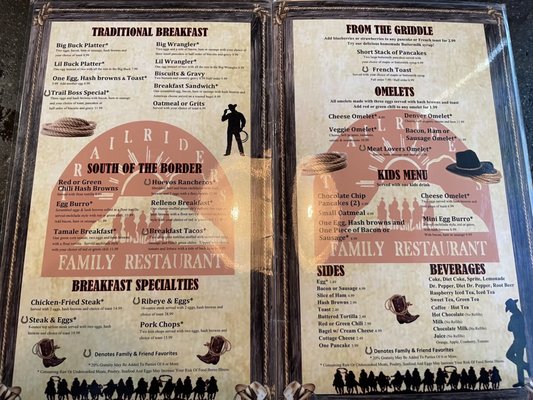 Menu photo 2 Trail Riders Restaurant Eagar, AZ
