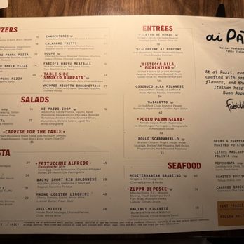 Ai Pazzi - Menu - Italian Near Me - Las Vegas, Nevada Ai Pazzi - Menu - Italian Near Me - Las Vegas, Nevada