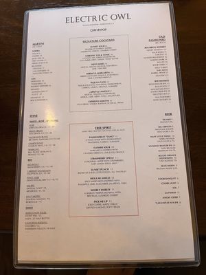 Menu photo 4 Electric Owl Los Angeles, CA