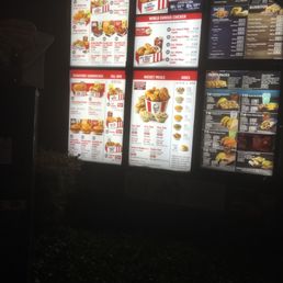 Part of drive thru menu