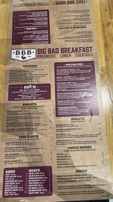 Menu photo 1 Big Bad Breakfast - Lodge South Pittsburg, TN Menu photo 1 Big Bad Breakfast - Lodge South Pittsburg, TN