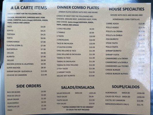 Menu photo 1 Lolita's Taqueria Smith River, CA Menu photo 1 Lolita's Taqueria Smith River, CA