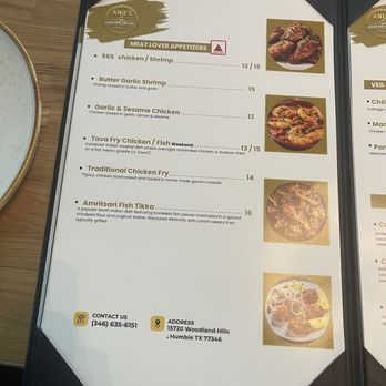Anu's Indian Bar and Grill - Menu - Indian Near Me - Humble, Texas