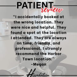Higginbotham Family Dental - Harbor Town patient five star review.