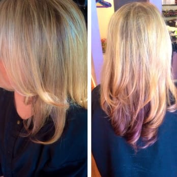Halo Studio - Full highlight with a pop of color! - Hair Salons Near Me - Melrose, Massachusetts