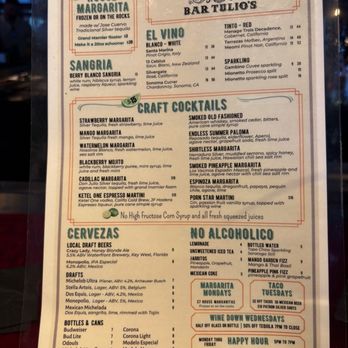 Bar Tulio's - Menu - Mexican Near Me - Miami, Florida Bar Tulio's - Menu - Mexican Near Me - Miami, Florida