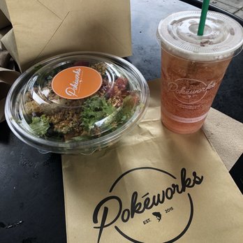 Pokeworks - Salad bowl with raw tuna and salmon. Best soda ever! You won't regret visiting! - Poke Near Me - Bellevue, Washington Pokeworks - Salad bowl with raw tuna and salmon. Best soda ever! You won't regret visiting! - Poke Near Me - Bellevue, Washington