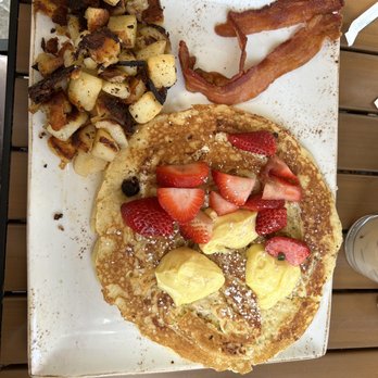 First Watch - Lemon ricotta pancakes , hash brown and bacon - Breakfast & Brunch Near Me - Smyrna, Georgia First Watch - Lemon ricotta pancakes , hash brown and bacon - Breakfast & Brunch Near Me - Smyrna, Georgia