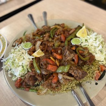 Jubba - Sports platter with rice (chicken and lamb) - African Near Me - San Jose, California Jubba - Sports platter with rice (chicken and lamb) - African Near Me - San Jose, California