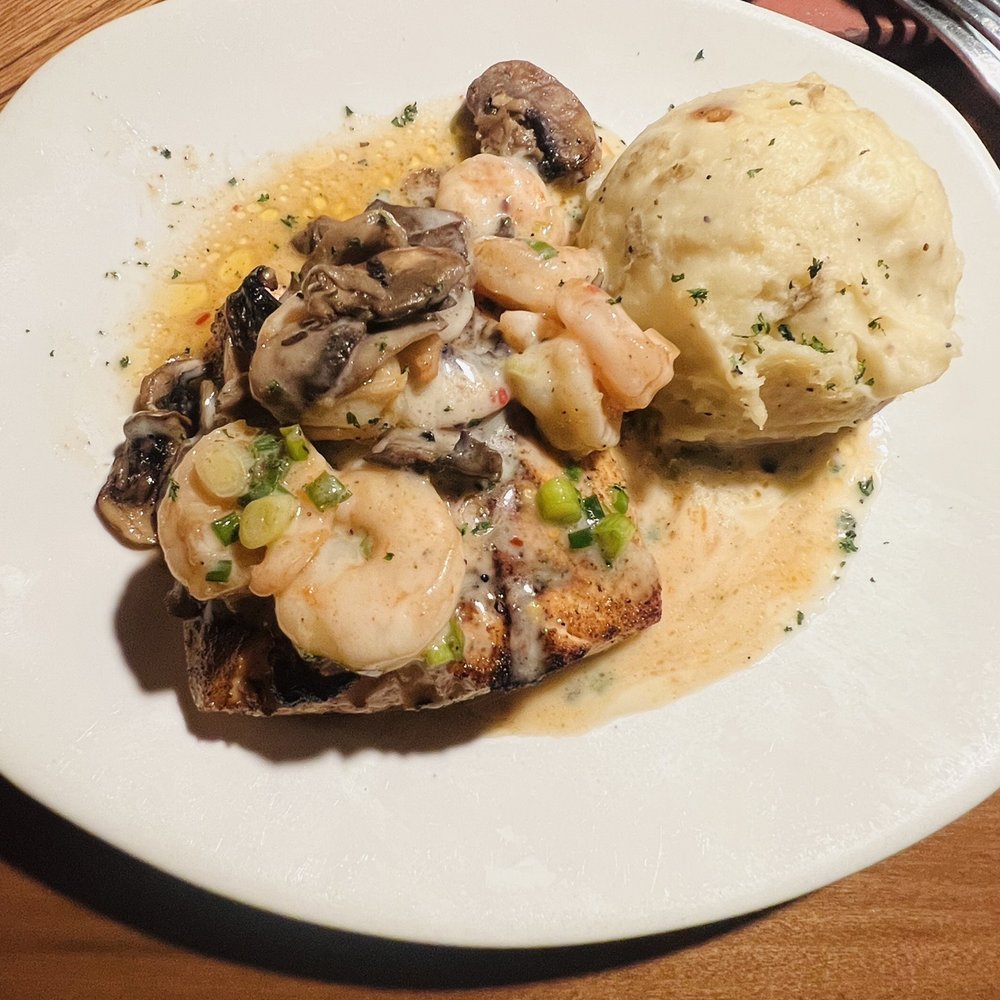 Outback Steakhouse - Excellent choice, salmon with special topping and creamy mashed potatoes - Steakhouses Near Me - Norwalk, California Outback Steakhouse - Excellent choice, salmon with special topping and creamy mashed potatoes - Steakhouses Near Me - Norwalk, California