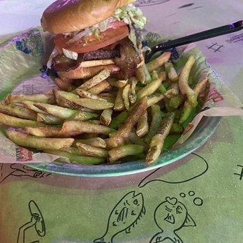 River City Cafe - Bacon cheeseburger and fries - American Near Me - Myrtle Beach, South Carolina