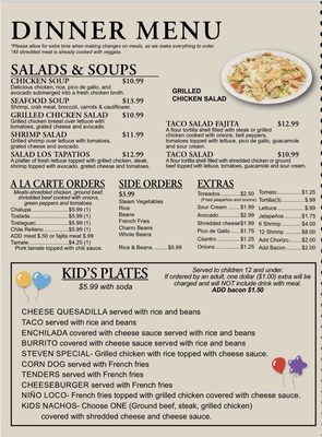 Menu photo 8 Los Tapatios Mexican Restaurant Choctaw, OK