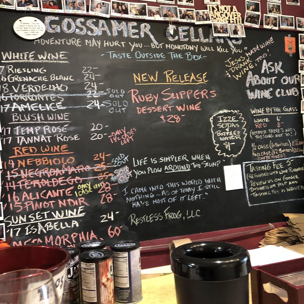 Gossamer Cellars - Menu - Wineries Near Me - Murphys, California Gossamer Cellars - Menu - Wineries Near Me - Murphys, California