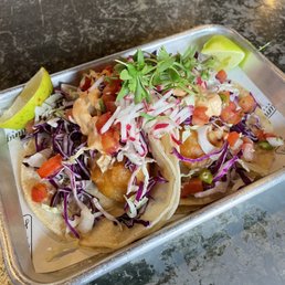 2 Beer Battered Fish Tacos