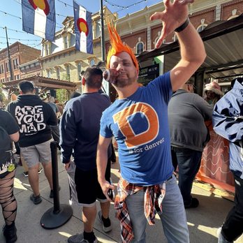 Denver Zombie Crawl - Man has football on his face - Festivals Near Me - Denver, Colorado