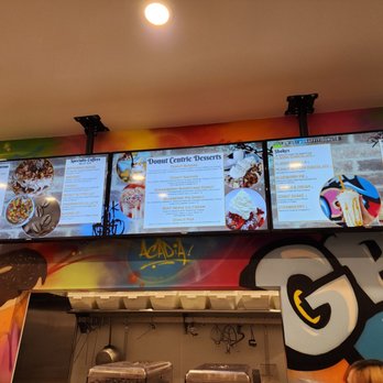 Graffiti Donuts - the menus on the wall - Coffee & Tea Near Me - Bar Harbor, Maine