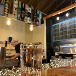 Atmosphere, glassware, beer board.