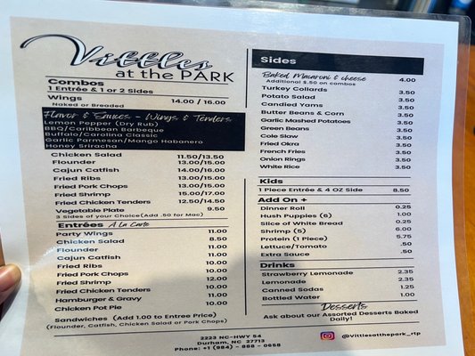 Menu photo 2 Vittles at the PARK Durham, NC