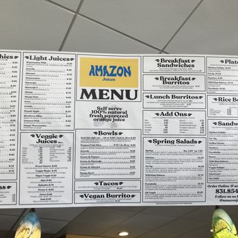 Amazon Juices - Menu - Juice Bars & Smoothies Near Me - Capitola, California Amazon Juices - Menu - Juice Bars & Smoothies Near Me - Capitola, California