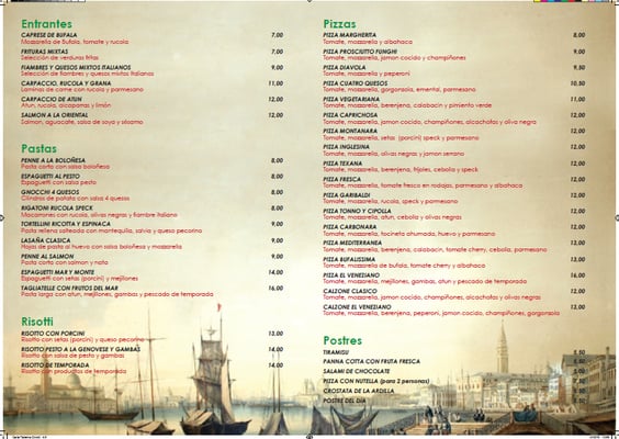 Menu photo 2 La Taberna del Veneziano Madrid, M Menu photo 2 La Taberna del Veneziano Madrid, M