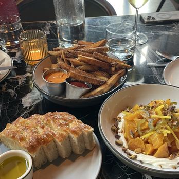 Mileta - Fries, beet salad, focaccia - Seafood Near Me - Lexington, Kentucky Mileta - Fries, beet salad, focaccia - Seafood Near Me - Lexington, Kentucky