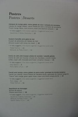 Menu photo 2 Oria Barcelona, B Menu photo 2 Oria Barcelona, B