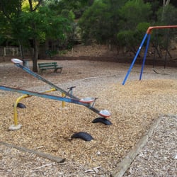Langman Reserve Playground - Swings and see-saw on other side of the oval
