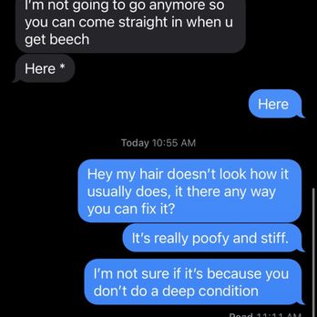 Extended Beauty Bar - Her reading my message with no response at 11am and it's 2:30pm - Hair Extensions Near Me - Glendale, California