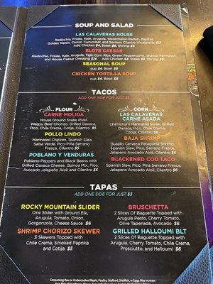 Menu photo 1 Las Calaveras Meridian, ID