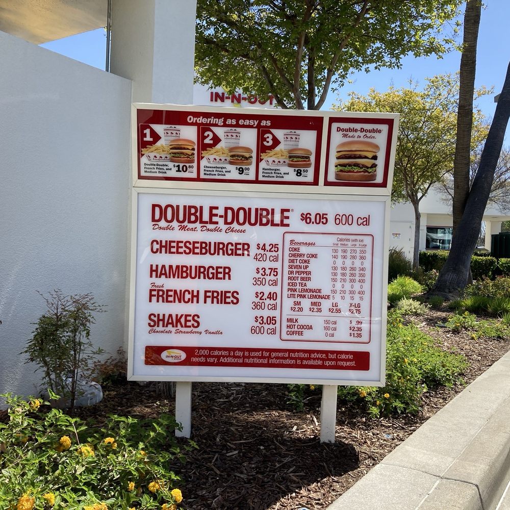 Menu in the drive thru