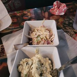 Spicy slaw and potato salad sides